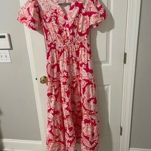 Floral Pink Maxi Dress xs crown & ivy
